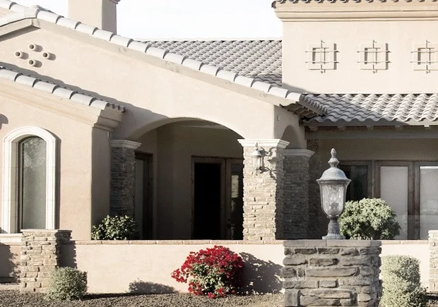 Arched entry of an Arizona home